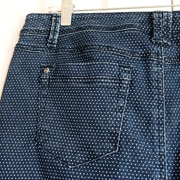 Earl Jean Blue Denim Polka Dot Print Mini Skirt Size 10 - Picture 13 of 16